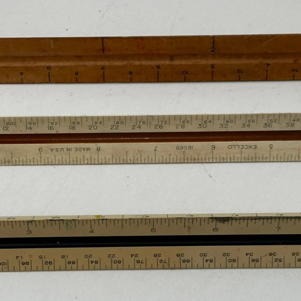 Vintage Pickett Dietzgen ExcelloTriangular Scale Ruler Lot of 3 Architects